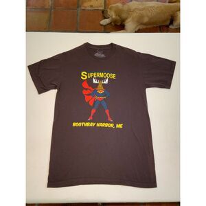 Vintage Supermoose Boothbay Harbor Maine Graphic T Shirt Small Funny Moose Tee
